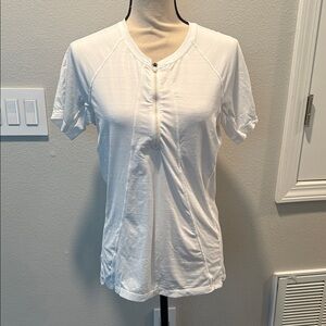 Athleta Women's White Short Sleeve Top Size L